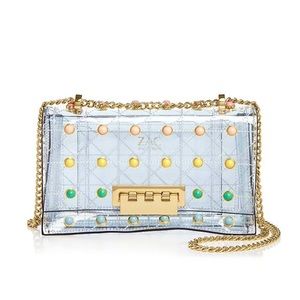ZAC Zac Posen Earthette Pearl Lady Clear Convertible Shoulder  Crossbody Bag